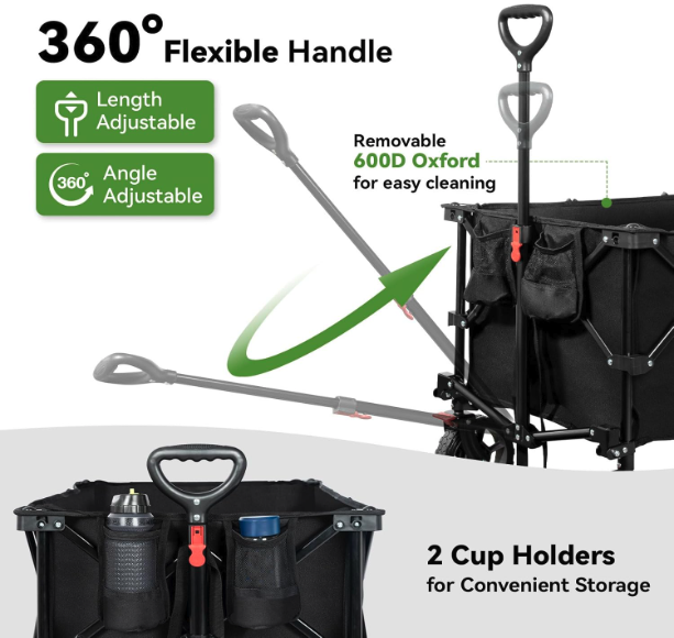 Hikenture Foldable Cart - Flexible Handle